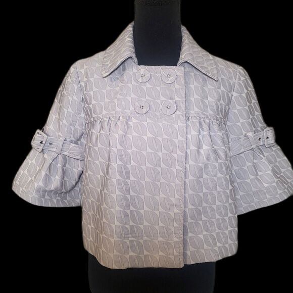 Elle Cropped Gray Pea Coat MEDIUM - Picture 3 of 9